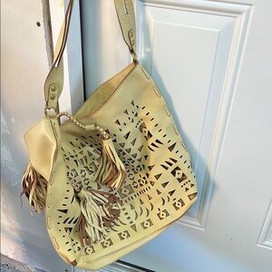 Isabella Fiore Yellow Bohemian Shoulder Bag